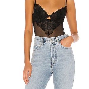 KAT THE LABEL black lace bodysuit (size xs) adjustable back